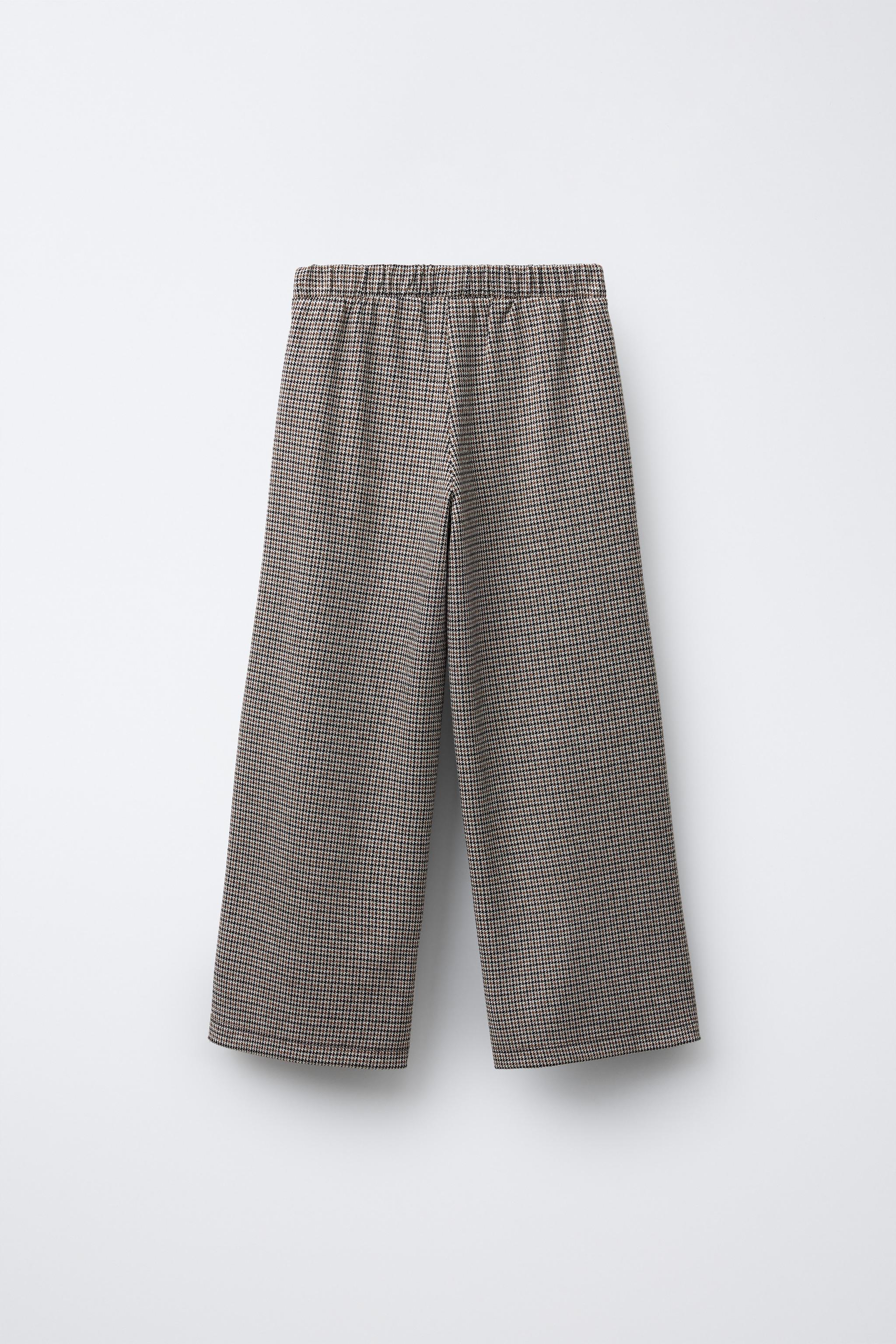 JACQUARD BUTTON WIDE LEG PANTS